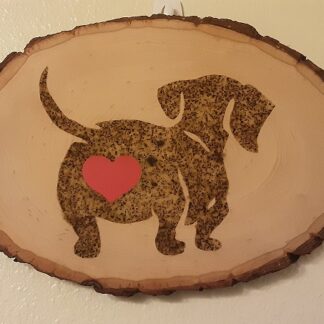 Handmade Gun Powder Doxie with Heart Silhouette #702
