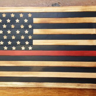 Red Line Wooden Flag