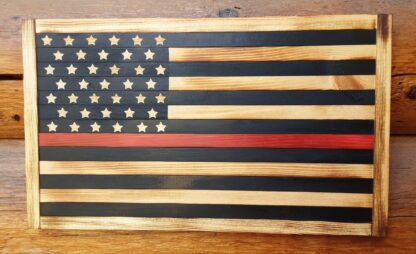 Red Line Wooden Flag